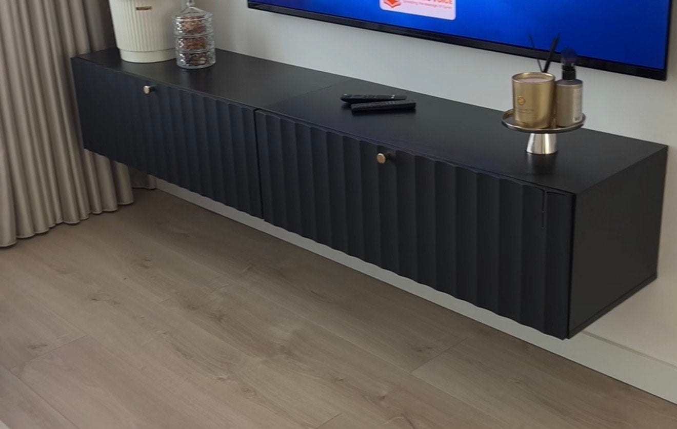Zwarte tv- meubel/ dressoir/ wandmeubel/ zwevend meubel, Ophalen, 150 tot 200 cm, Nieuw, Minder dan 100 cm