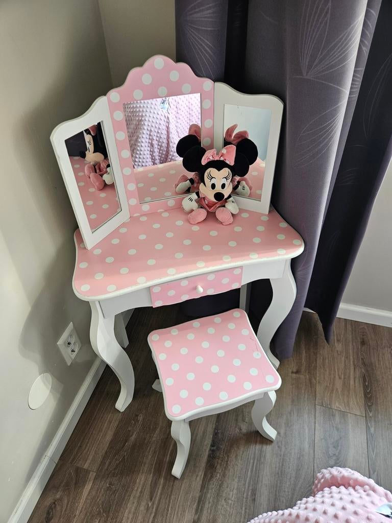 Super leuke meisjes kaptafel met spiegel en krukje, Ophalen, Zo goed als nieuw, Overige typen