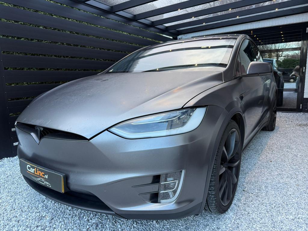 Tesla Model X 100D, 6 PERSOONS, VOLGSYSTEEM INGEBOUWD!, Gebruikt, 2433 kg, Verwarming stoelen achter, Blauw