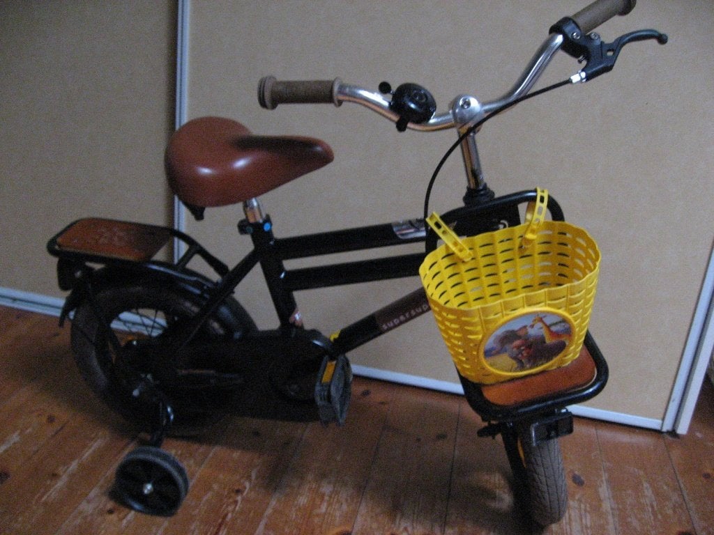 Jongensfiets 12 inch met zijwieltjes, Ophalen, Terugtraprem, Gebruikt, 14 inch of minder