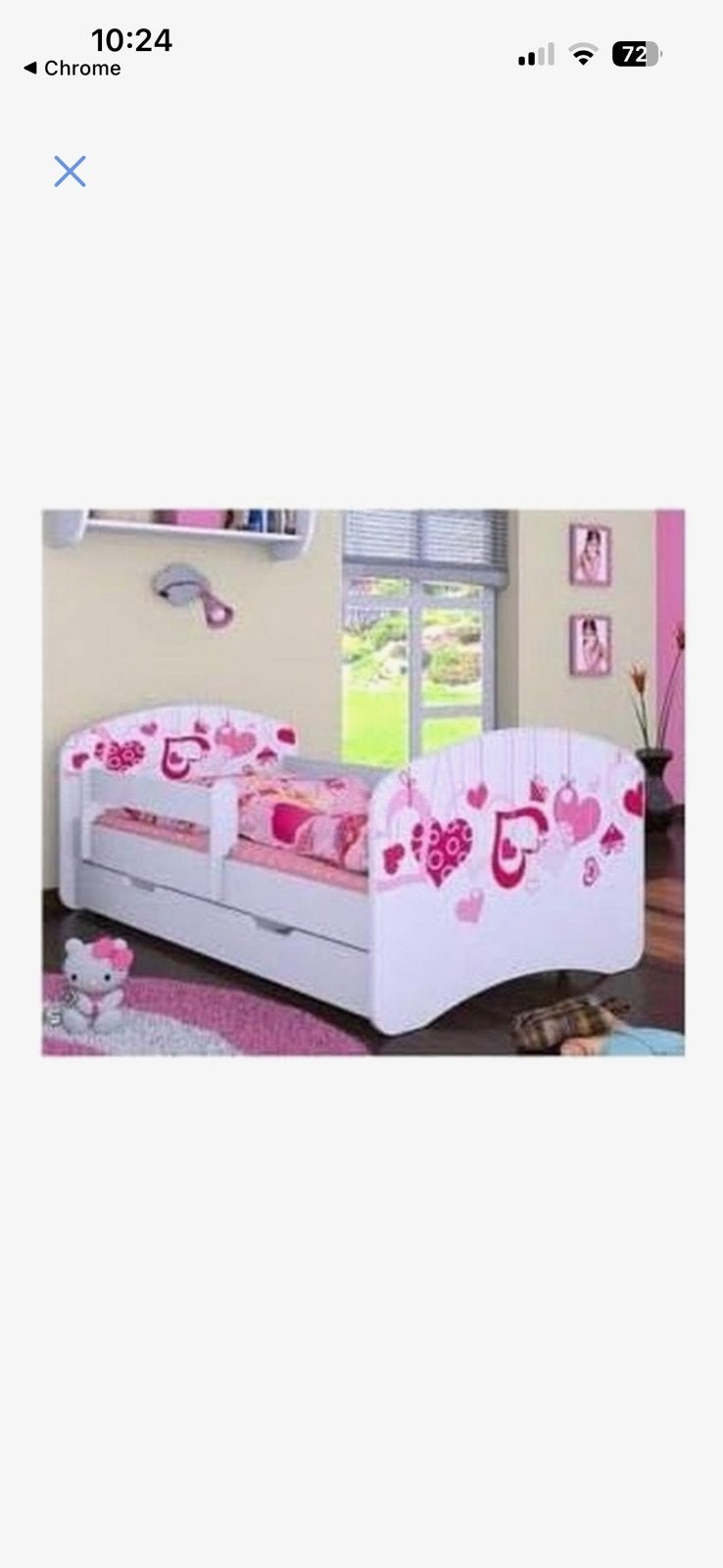 Meisjes bed, Ophalen, 85 tot 100 cm, Gebruikt, Lattenbodem