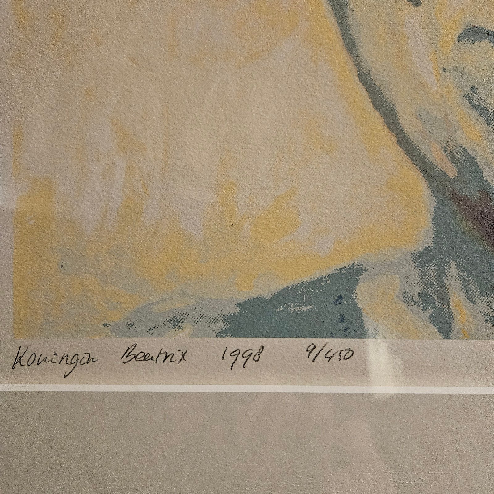 Zeefdruk Koningin Beatrix door Suzan Offereins (1998), Gelimiteerde oplage, Ophalen, Portret en Figuren, Zeefdruk
