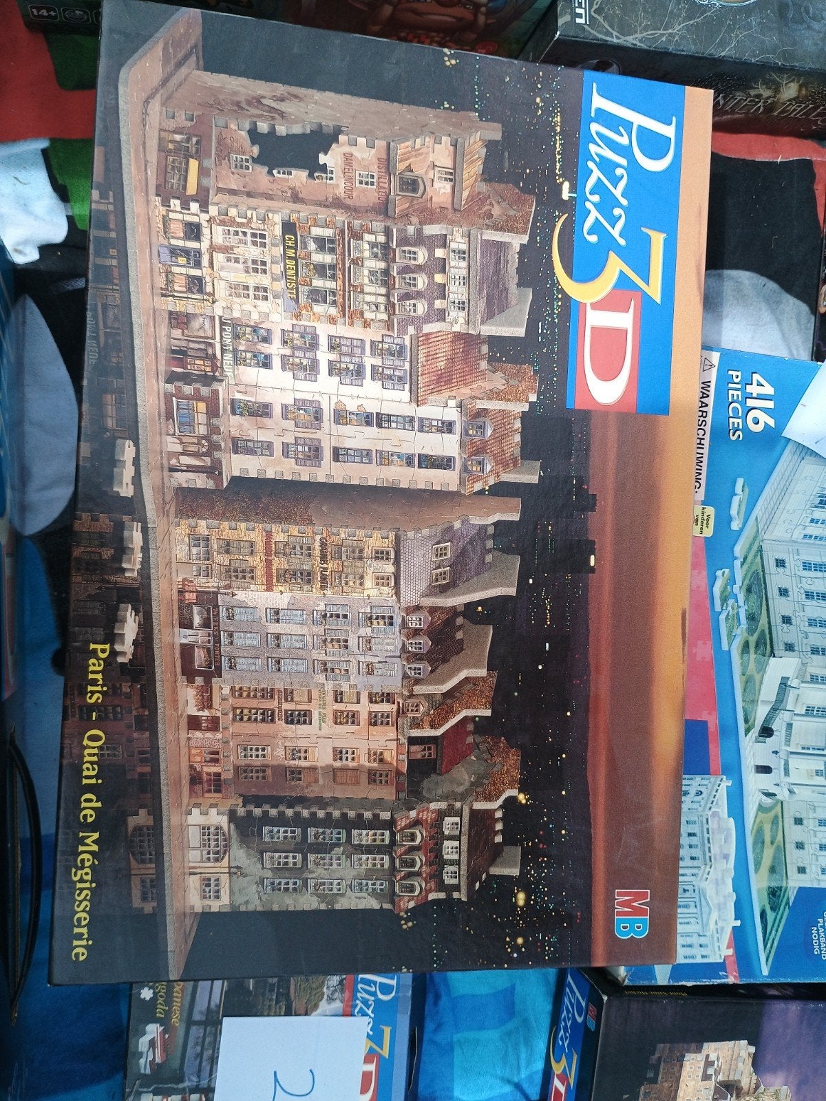 MB Puzz 3D Parijs - Quai de Mégisserie (416 stukjes), Ophalen of Verzenden, Meer dan 50 stukjes, Gebruikt, 6 jaar of ouder