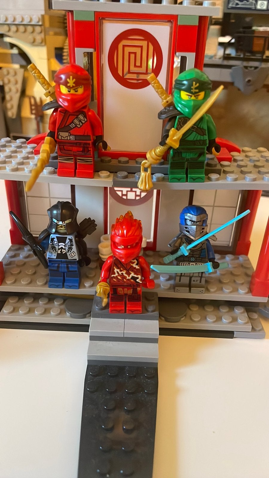 Zelfontworpen lego ninjago figuren kai,loyd,zane,furious kai, Lego, Ophalen of Verzenden, Zo goed als nieuw, Minifiguur