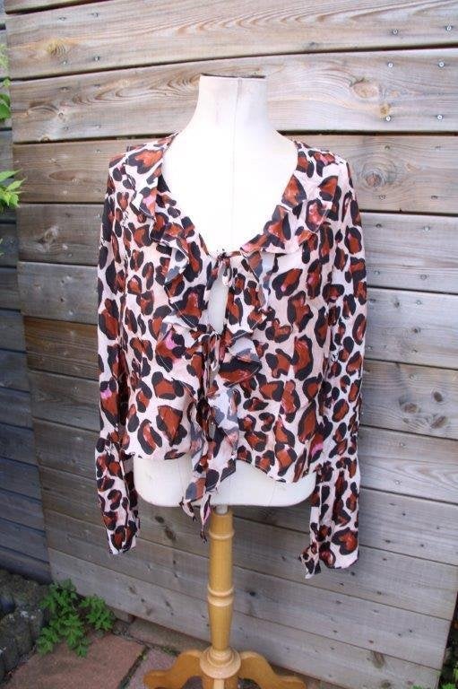 Blouse bruin/ zwart Fabienne Chapot mt S/M Vaste prijs, Maat 38/40 (M), Bruin, Ophalen of Verzenden, Zo goed als nieuw