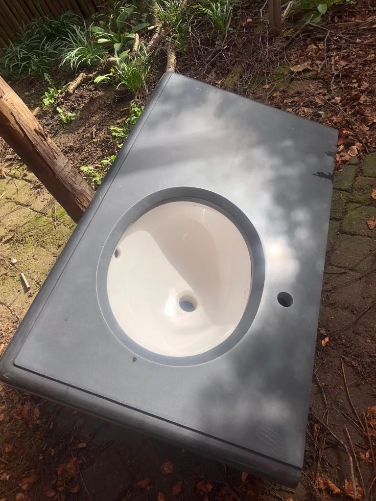 stenen Vitra aanrechtbladmet gootsteen, Ophalen, 50 tot 100 cm, Zo goed als nieuw, Minder dan 25 cm