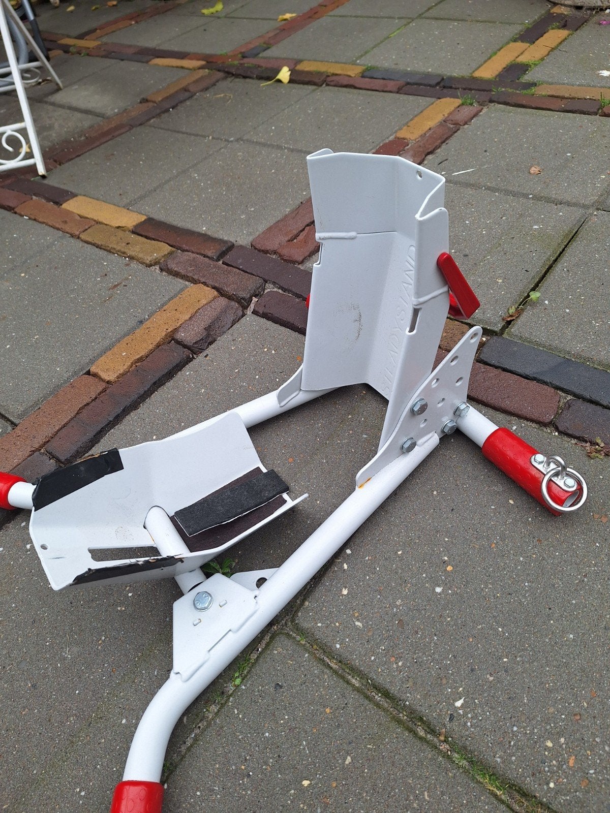 Motorfiets voorwielklem / motorstandaard, Ophalen of Verzenden, Gebruikt