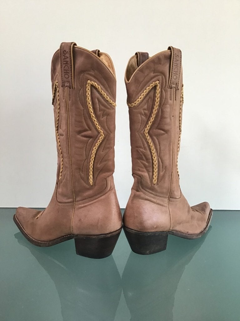 Sancho boho 38 bruin | Leren boots | Gratis verzenden, Kleding | Dames, Schoenen, Hoge laarzen, Bruin, Verzenden, Zo goed als nieuw