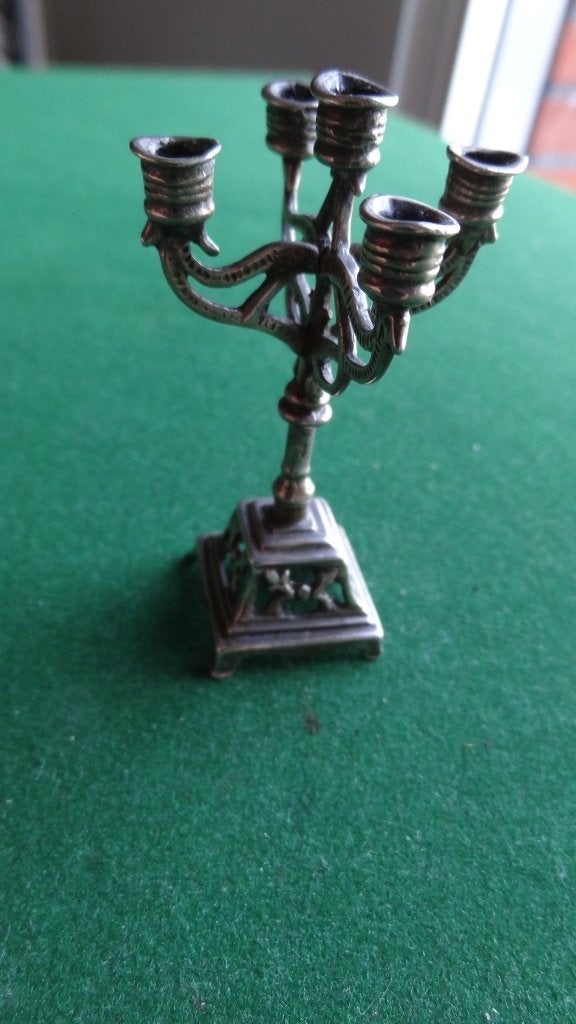 Miniatuur Kandelaar zilver 19e eeuw, Antiek en Kunst, Ophalen of Verzenden, Zilver