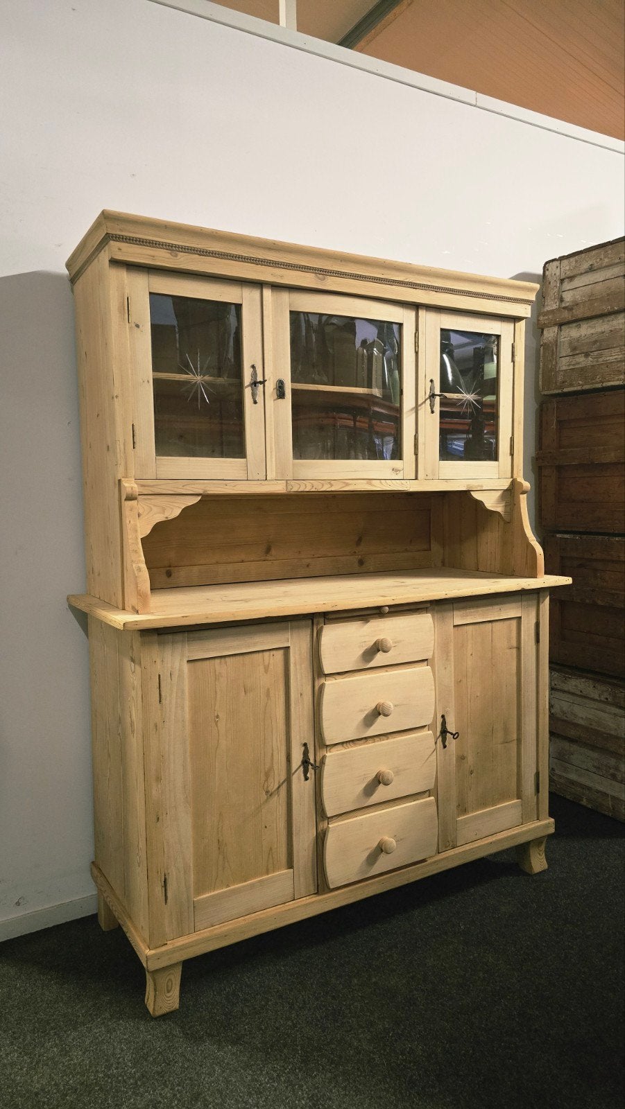 Antieke Grenen Houten Buffetkast uit voorraad leverbaar!, Ophalen of Verzenden, Zo goed als nieuw, 50 tot 75 cm, Met deur(en)