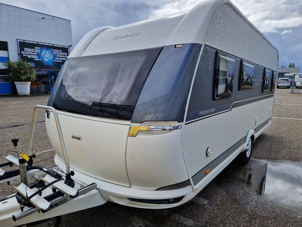 Hobby 495 WFB excellent thule luifel douche mover dorema fie, Caravans en Kamperen, Vast bed, Rondzit, Hobby, Bedrijf