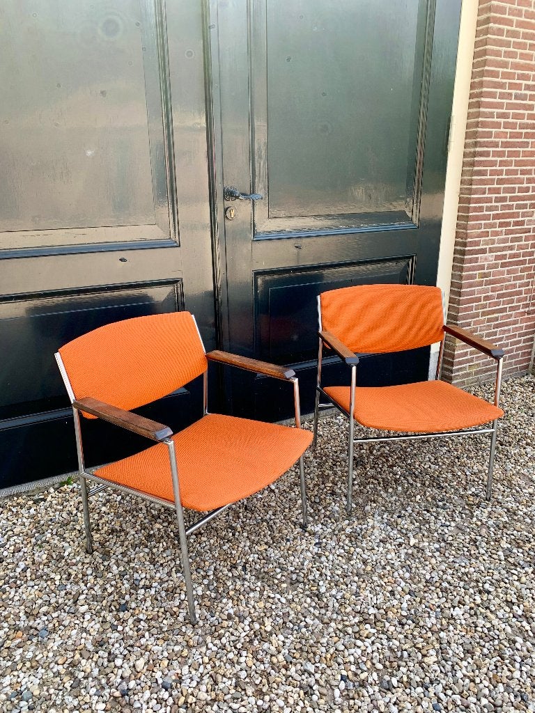 Set fauteuils Gijs van der Sluis voor ‘t Spectrum, Ophalen, Gebruikt, Minder dan 75 cm, Vintage