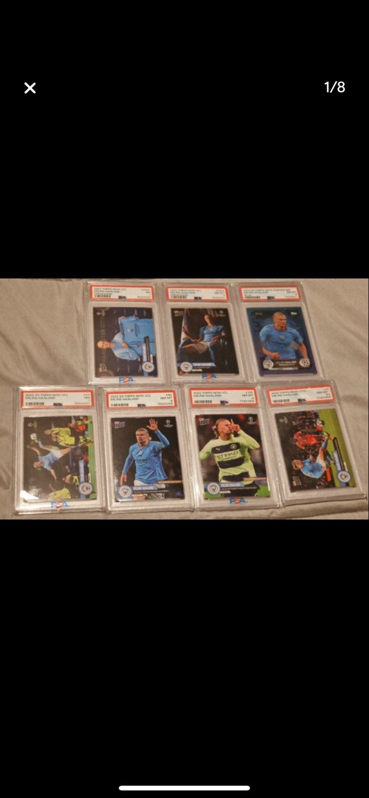 Erling Haaland Topps Now UCL PSA Graded Kaarten, Ophalen of Verzenden, Zo goed als nieuw, Buitenlandse clubs, Spelerskaart