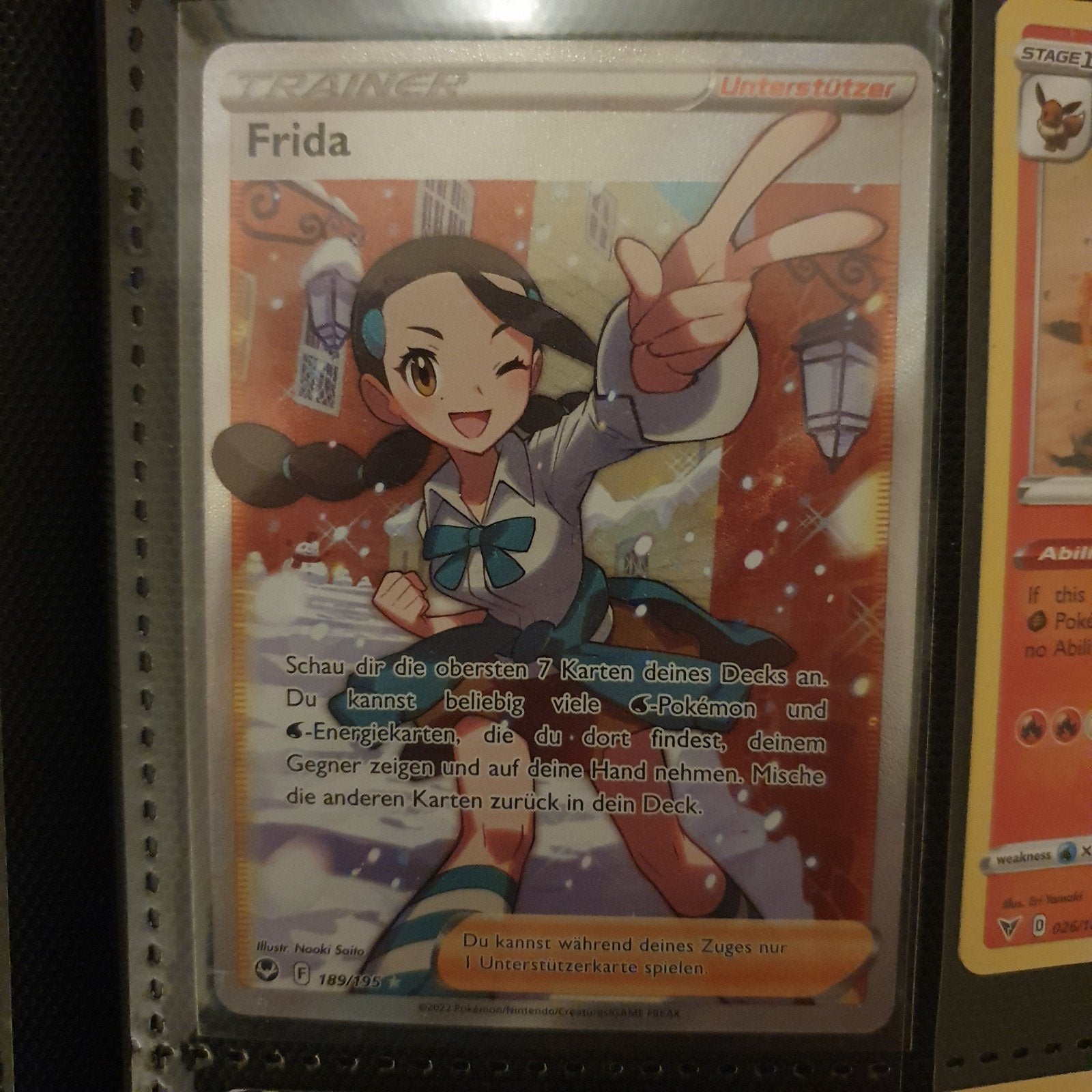 Pokemon Frida 189/195 Silver Tempest, Ophalen of Verzenden, Zo goed als nieuw, Losse kaart, Foil