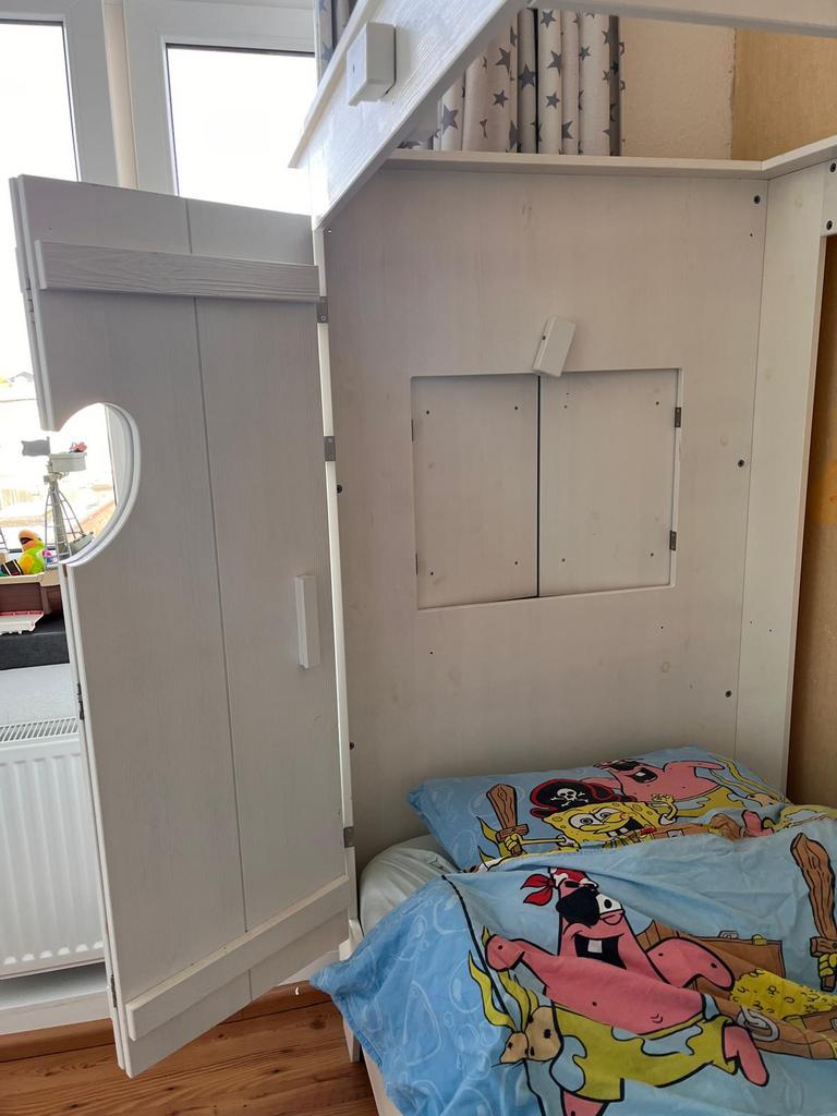 Bedstee bed, Kinderen en Baby's, Kinderkamer | Bedden, Ophalen, 85 tot 100 cm, Gebruikt, Lattenbodem