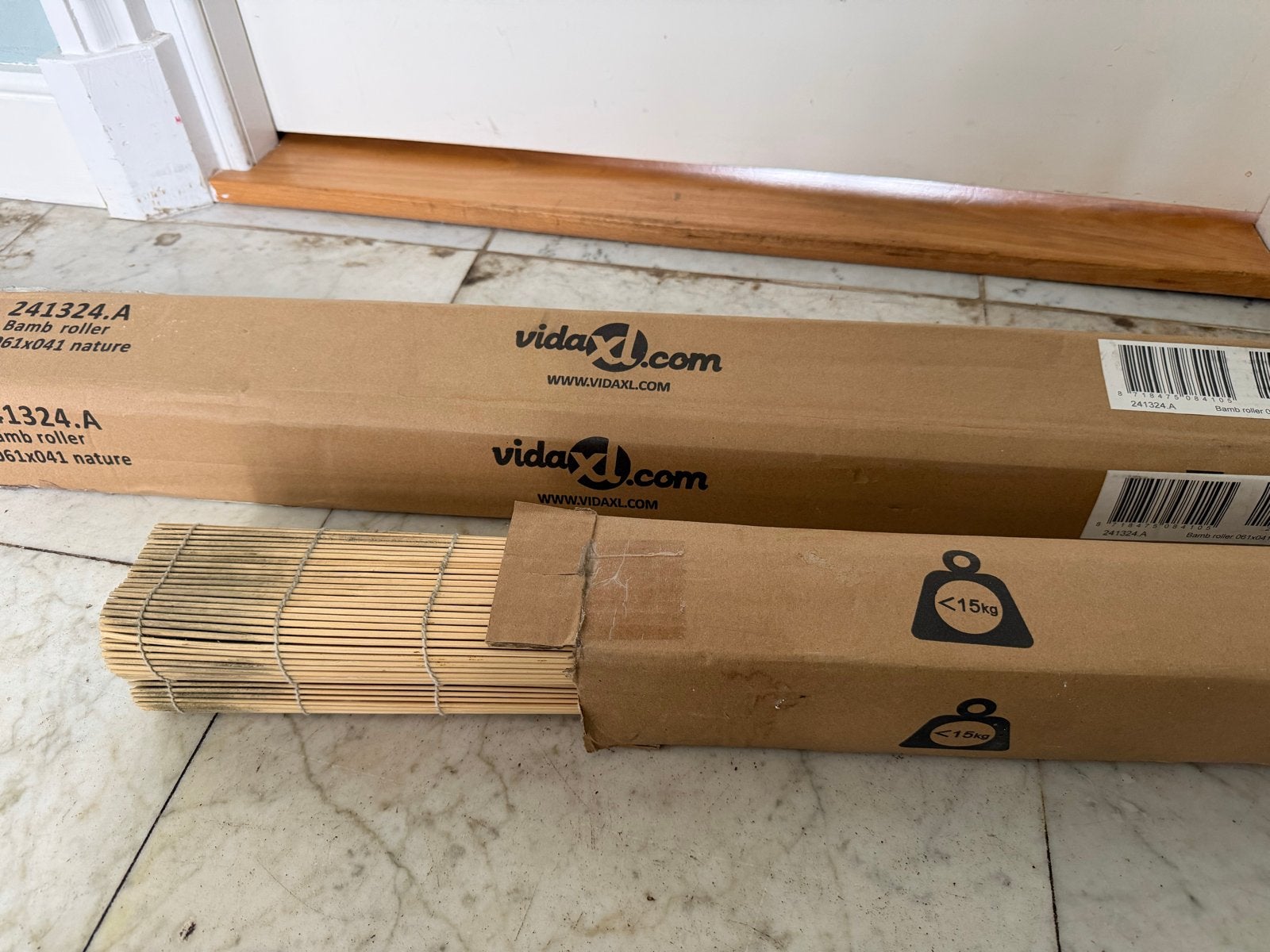 2x Bamboe rolgordijn 61x41 cm - Naturel, Huis en Inrichting, Overige merken, Bruin, Nieuw, Ophalen of Verzenden