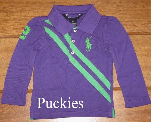 Maat 86 Paarse Ralph Lauren Big Pony polo NIEUW (10021) a, Meisje, Nieuw, Ophalen of Verzenden, Ralph Lauren