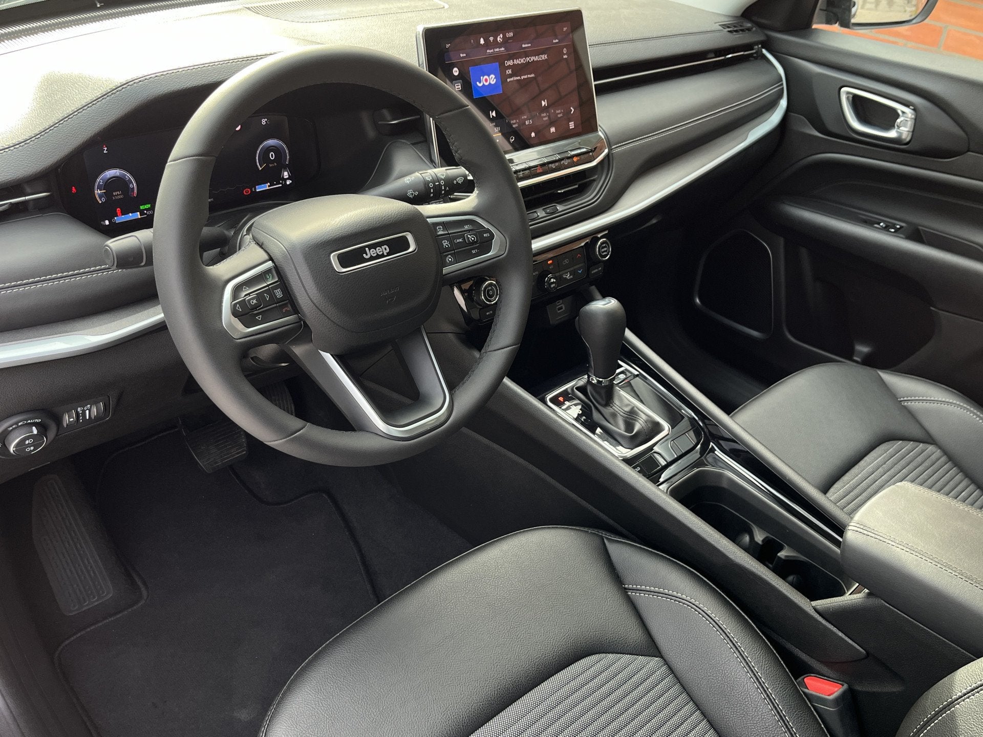 Jeep Compass 130 e-Hybrid Automaat Altitude | Keyless | Came, Auto's, 12 maanden, Zwart, 4 cilinders, Leder en Stof