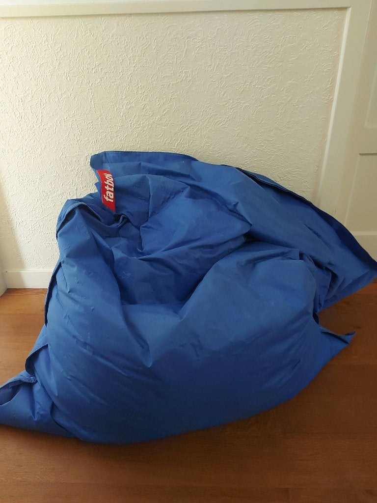Grote blauwe Fatboy zitzak, Huis en Inrichting, Ophalen, Gebruikt, Blauw, Zitzak