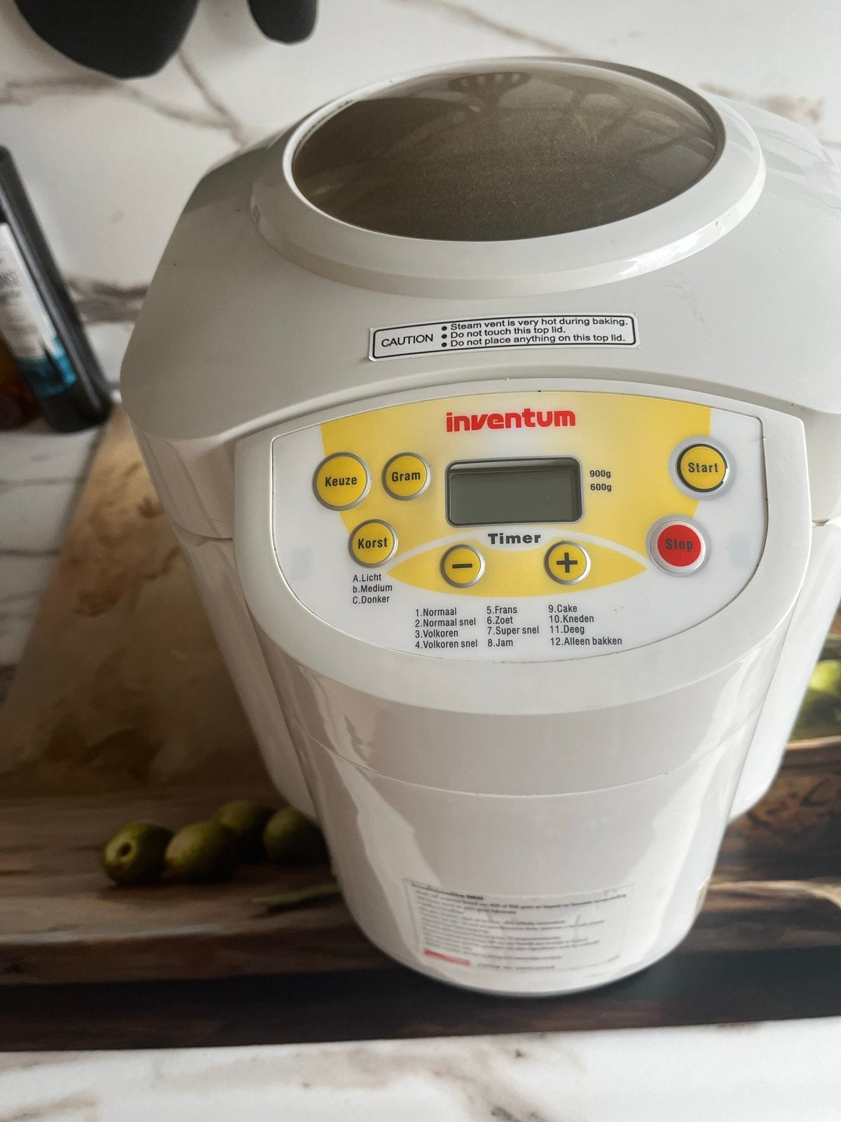 Inventum Broodbakmachine BM30 - Met Timer en Kijkvenster, Gebruikt, 800 tot 1200 gram deeg, Kijkvenster, Ophalen