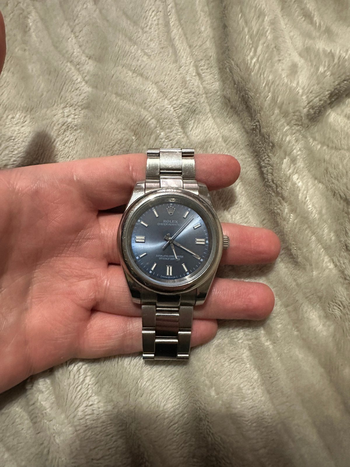 Rolex oyster perpetual, Staal, Polshorloge, Ophalen of Verzenden, Zo goed als nieuw