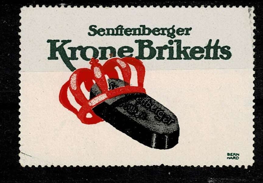sluitzegel Duitsland KRONE BRIKETTS, Ophalen of Verzenden, Overige thema's