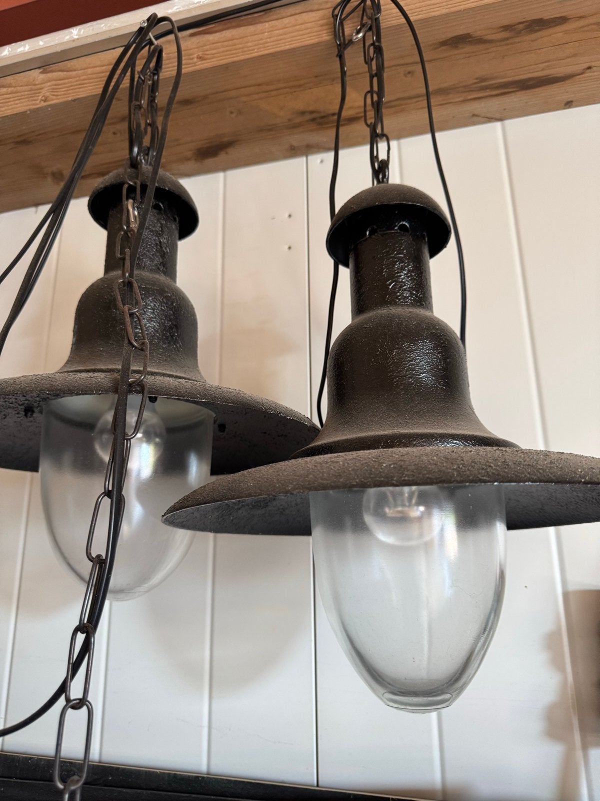 Set van 3 scheeps hanglampen,zwart geschilderd, Ophalen