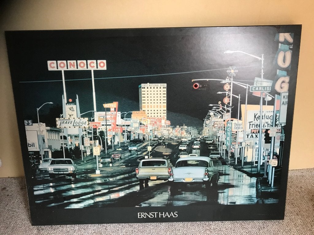 Ernst Haas foto met verlichting route 66, Ophalen