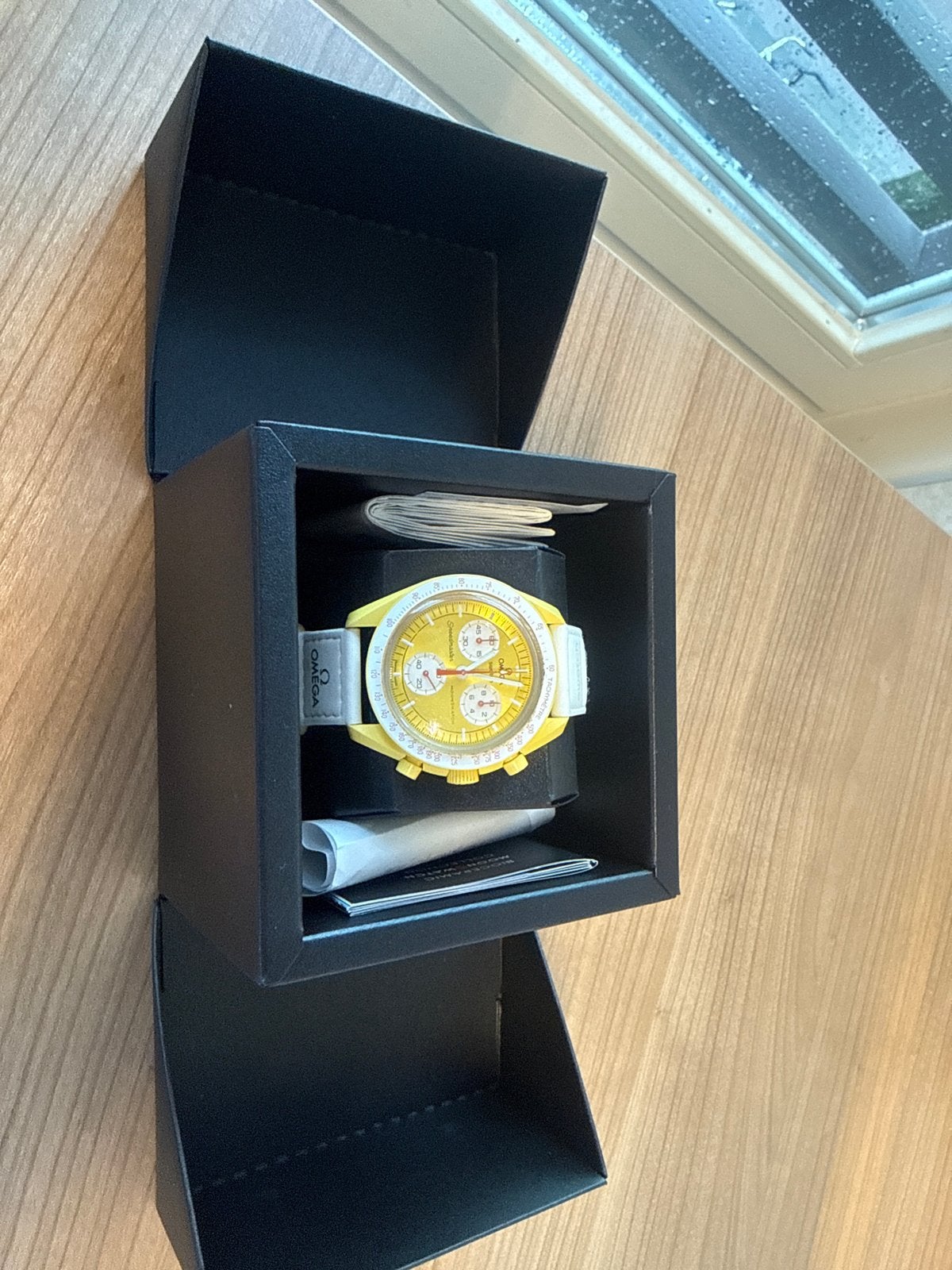Swatch x Omega Moonswatch Mission to the Sun, Kunststof, Gebruikt, Polshorloge, Ophalen of Verzenden