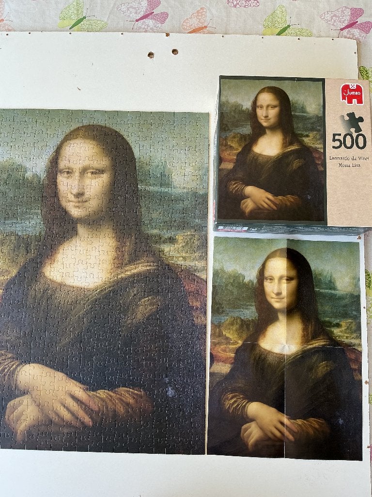 Jumbo Legpuzzel Mona Lisa 500 stukjes, Ophalen of Verzenden, Minder dan 500 stukjes, Zo goed als nieuw, Legpuzzel