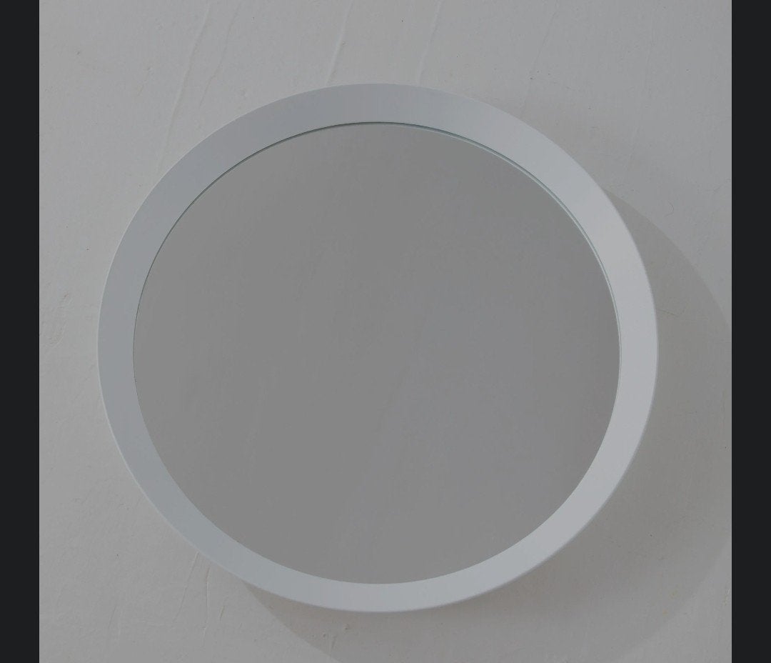 Ronde spiegel, wit (Ikea), Ophalen, Minder dan 50 cm, Rond, Zo goed als nieuw