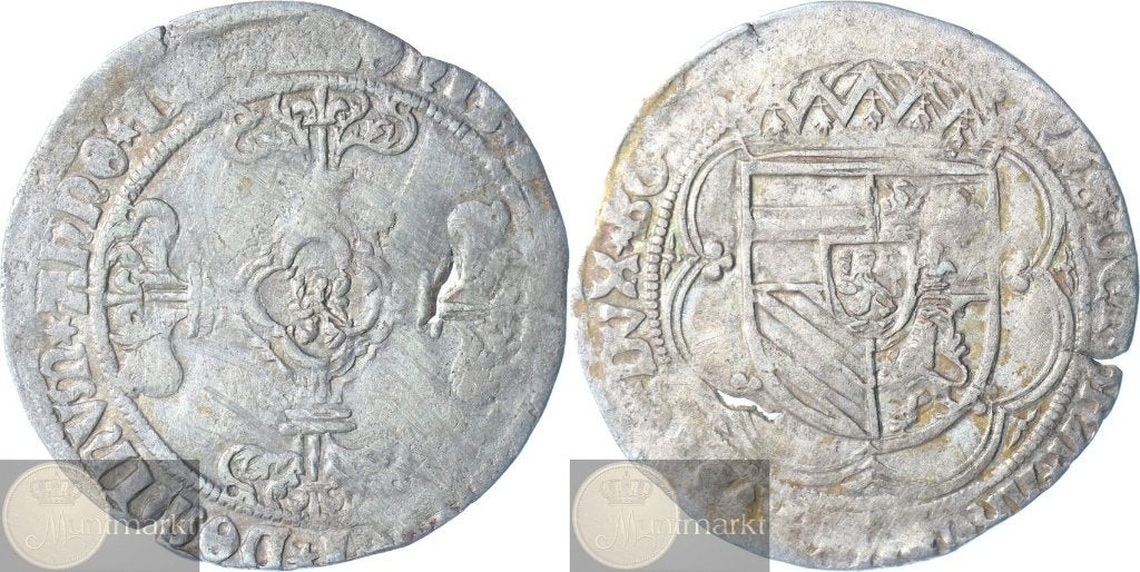 Antwerpen - Dubbele stuiver 1497 'Filips de Schone', Postzegels en Munten, Vóór koninkrijk, Zilver, Losse munt, Overige waardes