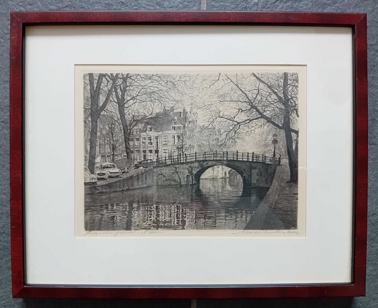 Etsje Reguliersgracht Amsterdam, Ophalen of Verzenden, Stadsgezicht, Ets