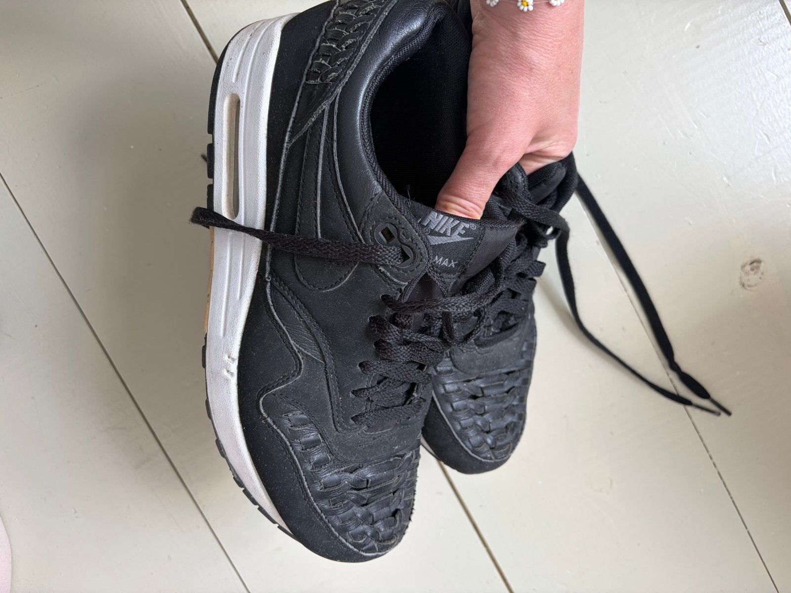 Nike Air Max Vintage Limited Edition Zwart Leer, Ophalen of Verzenden, Gedragen, Zwart, Sneakers of Gympen