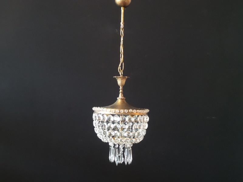 Hanglamp, klein zakje met hangende ijspegels onderaan., Ophalen of Verzenden, Gebruikt