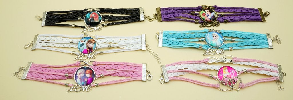 Disney Prinses Armbanden (Frozen / Elsa/Anna  / Doornroosje), Verstelbaar, Nieuw, Sieraden, Ophalen of Verzenden
