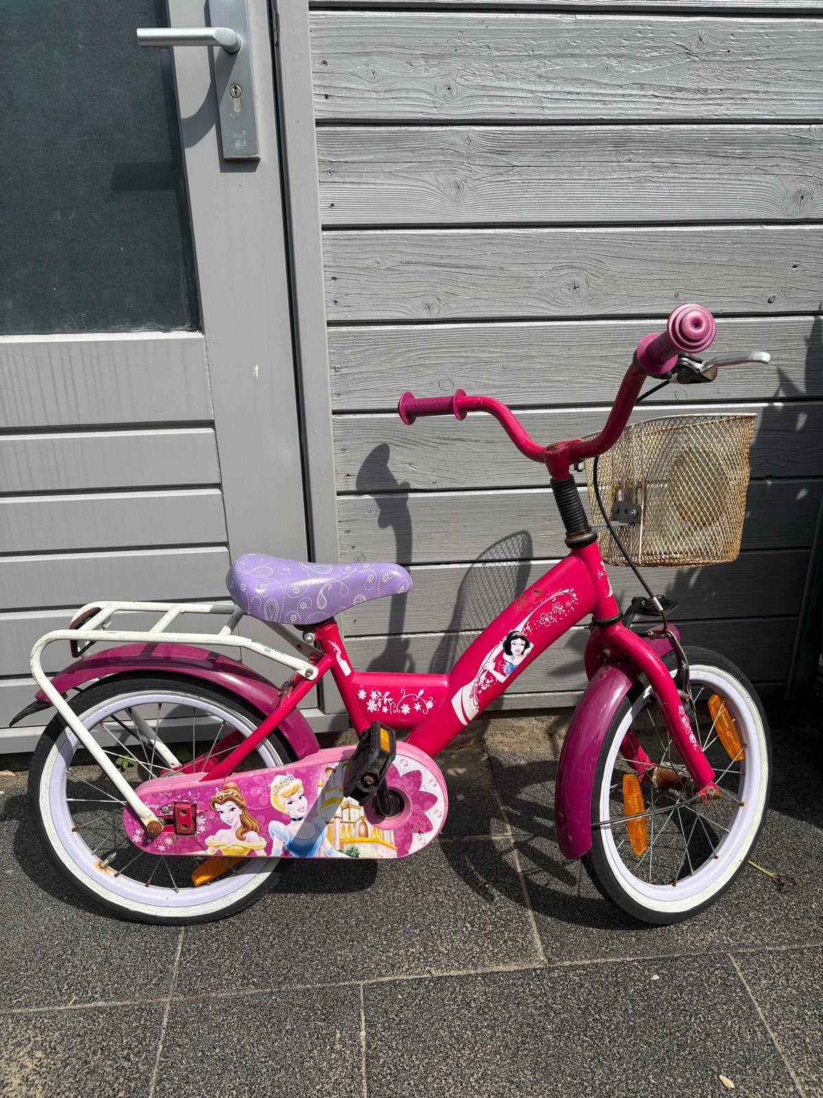16 inch prinsessen fiets met terugtraprem en handrem, Fietsen en Brommers, Fietsen | Kinderfietsjes, Ophalen, Terugtraprem, Zijwieltjes