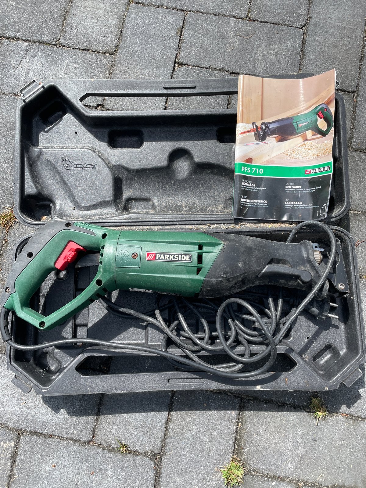 Parkside PFS 710 Reciprozaag met koffer, Gebruikt, 70 mm of meer, 600 tot 1200 watt, Ophalen of Verzenden