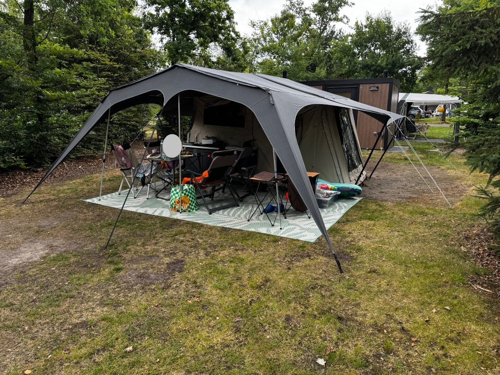 Campooz Fat Freddy Camping + Kids tent, Keuken, Extra luifel, Caravans en Kamperen, Vouwwagens, Beige, Ophalen of Verzenden, Aanwezig