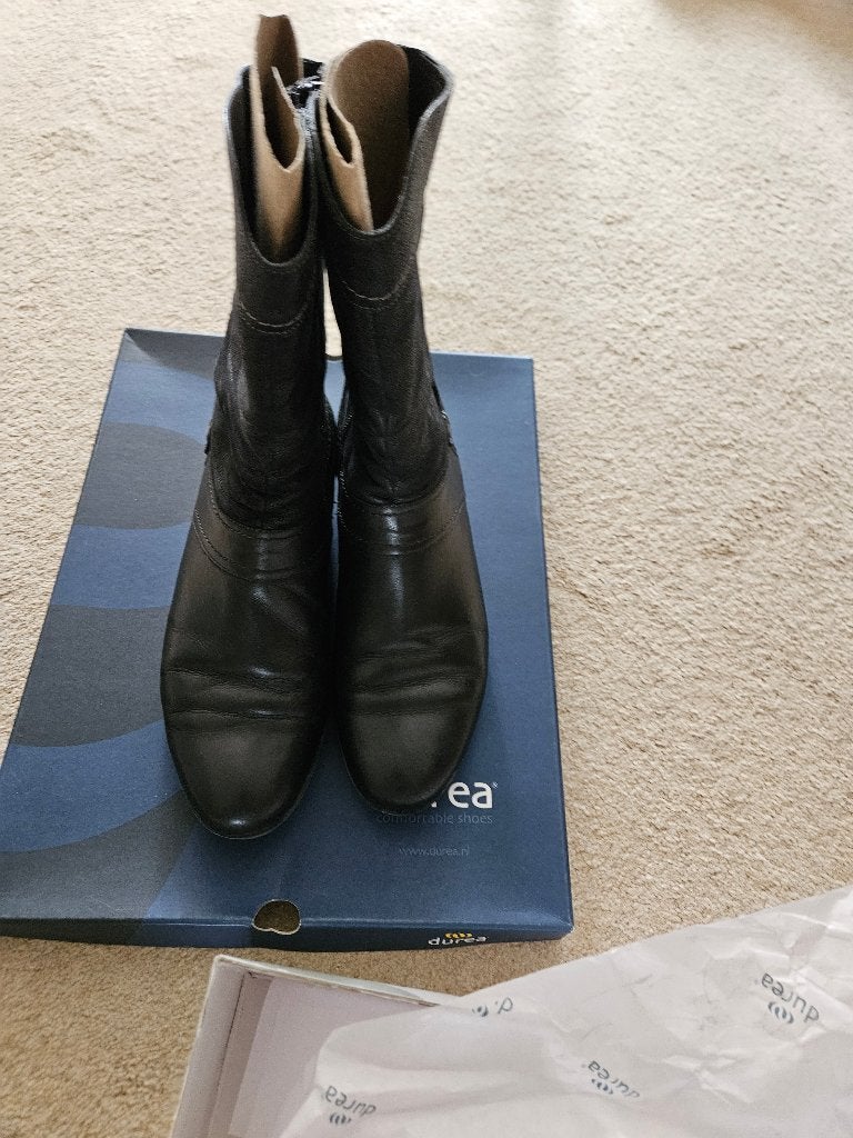 Durea laarsen maat 6 leder, Kleding | Dames, Schoenen, Ophalen of Verzenden, Zo goed als nieuw, Zwart