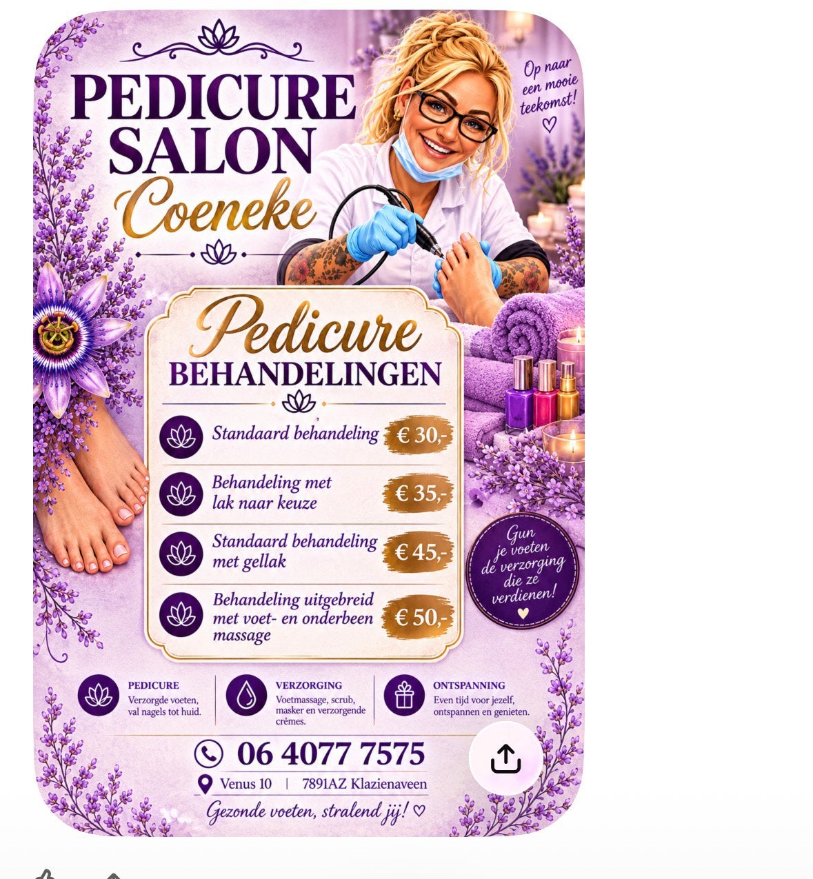 Pedicure Salon Coeneke, Nagels lakken