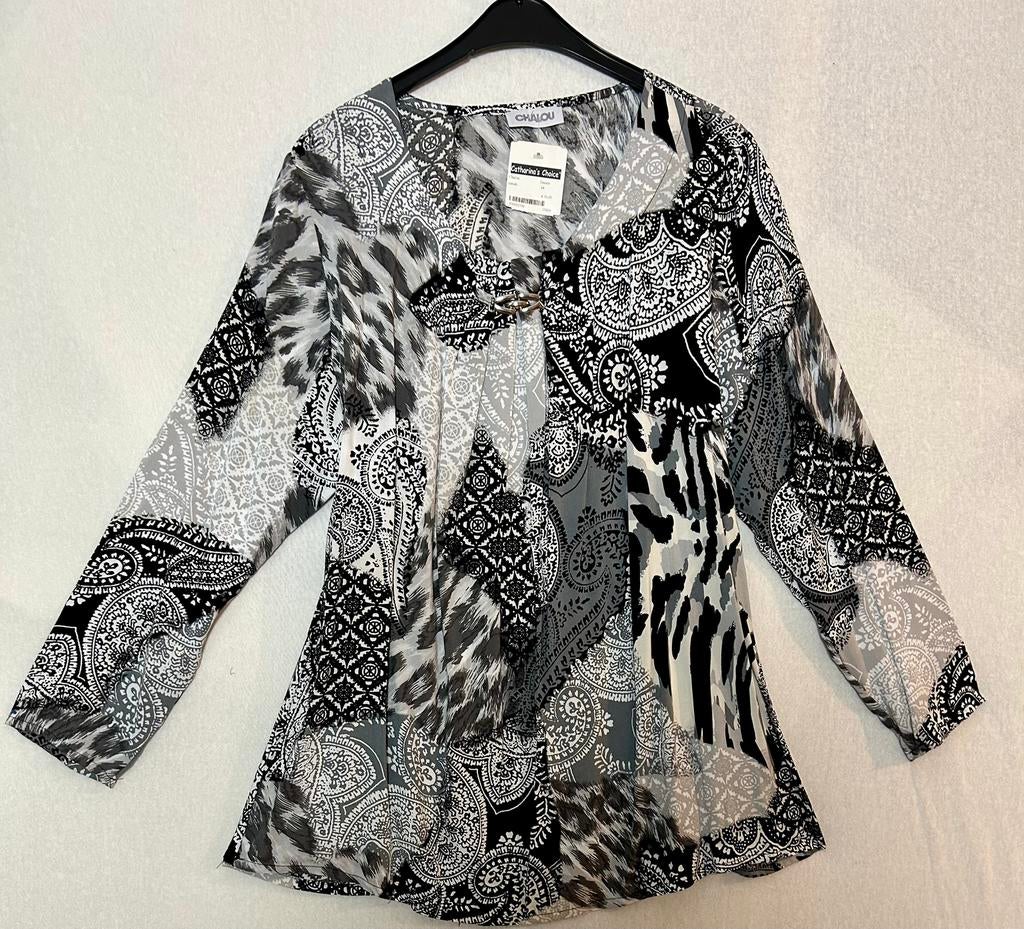 Chalou mooie viscose tuniek 44, Kleding | Dames, Verzenden, Zo goed als nieuw, Blouse of Tuniek