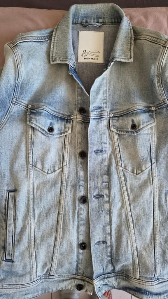 Denham spijkerjas maat L, Kleding | Heren, Jassen | Zomer, Maat 52/54 (L), Blauw, Ophalen of Verzenden, Zo goed als nieuw