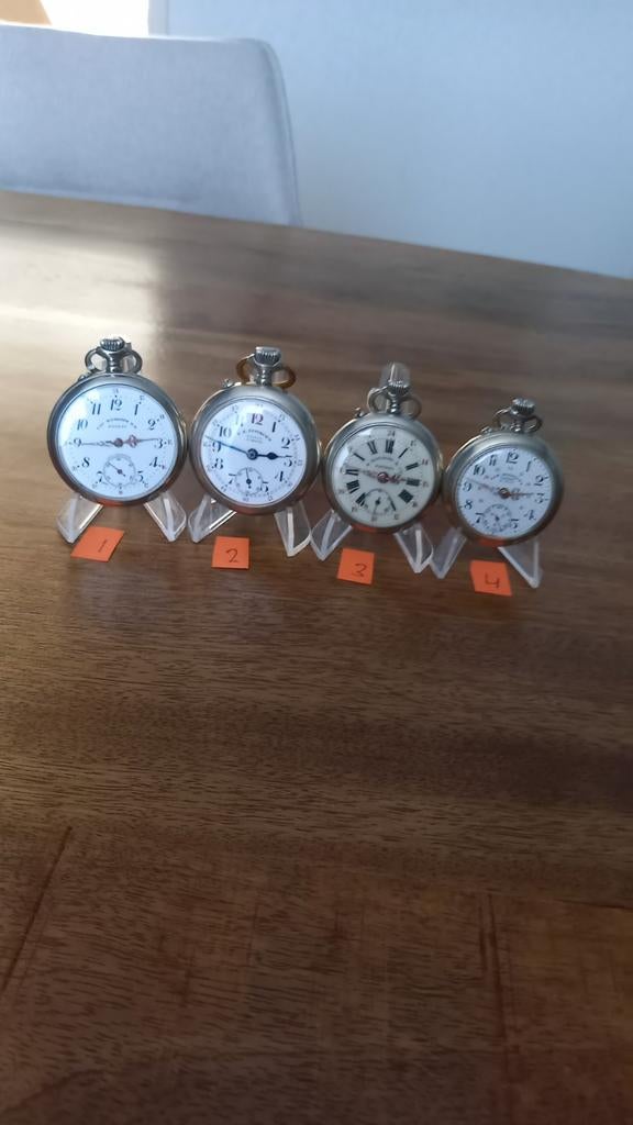 Vier antieke Roskopf zakhorloges, Sieraden, Tassen en Uiterlijk, Horloges | Antiek, Ophalen of Verzenden, Overige merken