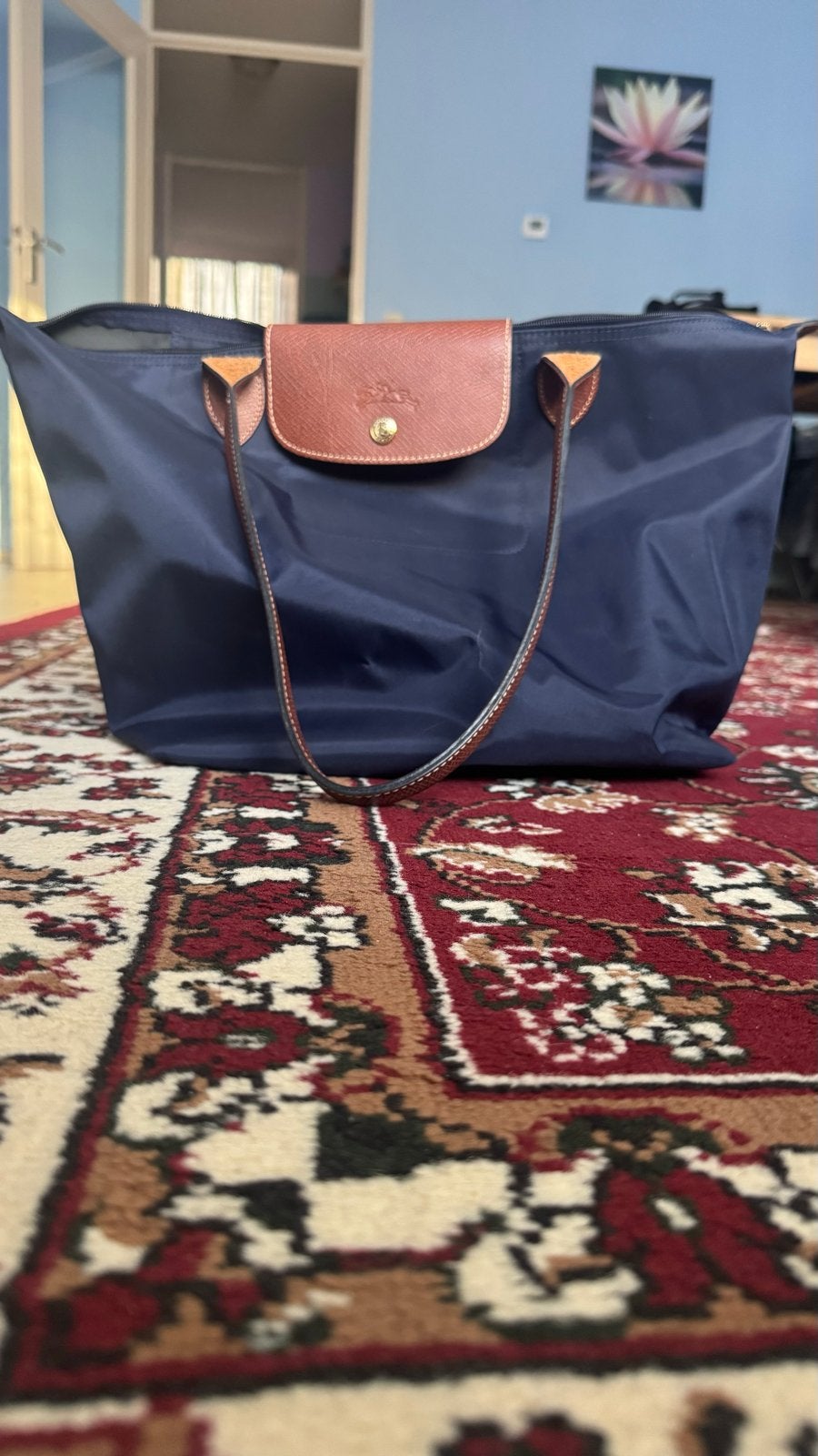 Longchamp Le Pliage Shopper - Donkerblauw, Ophalen of Verzenden, Gebruikt, Blauw, Shopper