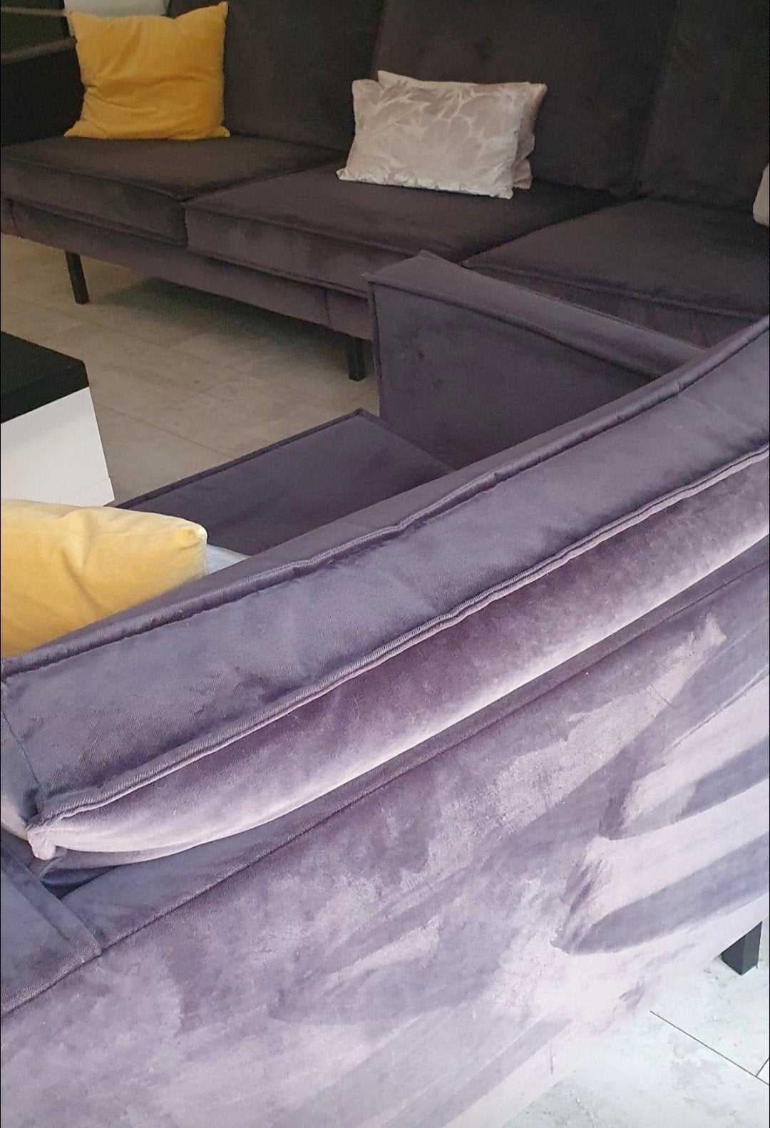 bankstel velvet, Ophalen, Strak modern, Gebruikt, 125 cm of meer