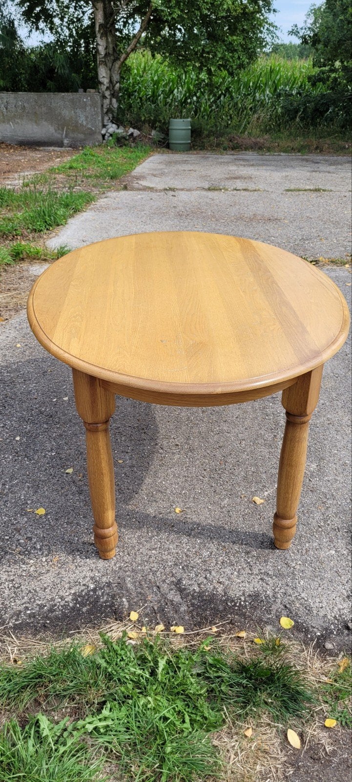 Ovale eikenhouten eettafel - Gebruikt, Ophalen, Gebruikt, 50 tot 100 cm, Klassiek