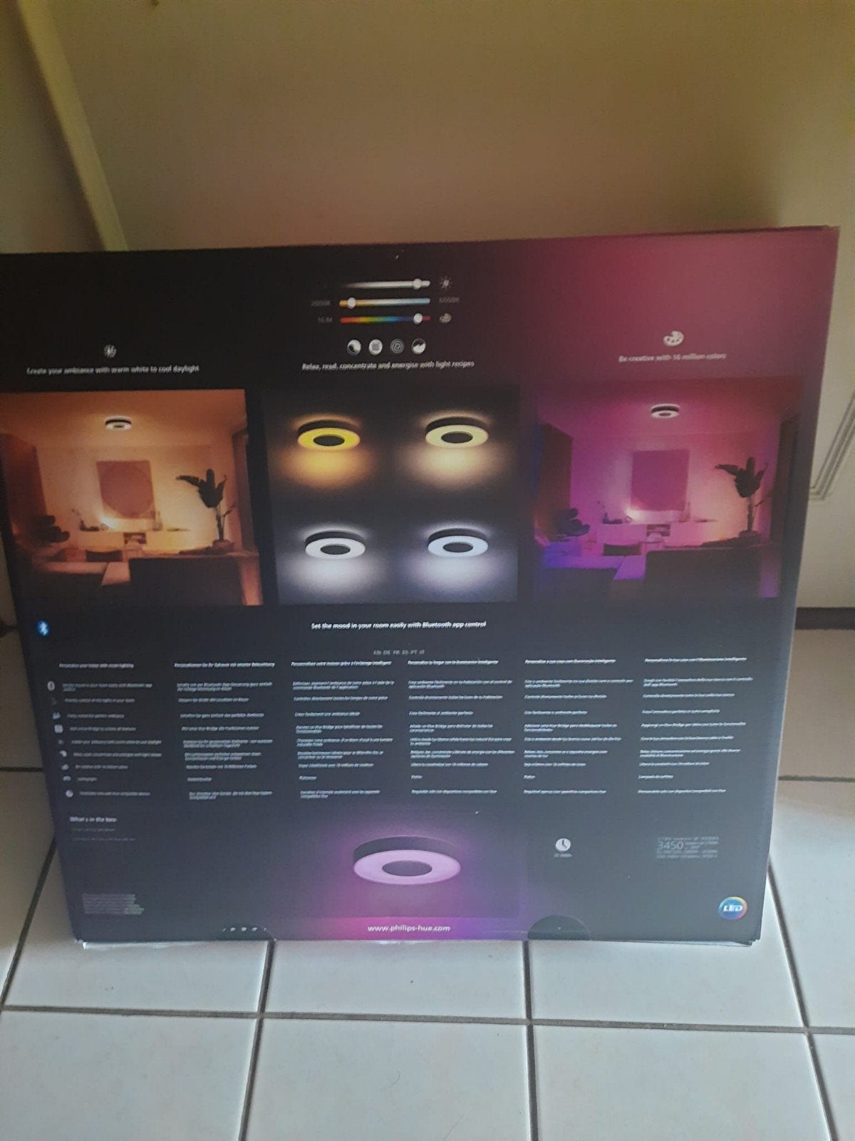 Philips Hue Infuse L Plafondlamp - White and Color Ambiance, Ophalen, Kunststof, LED, Modern