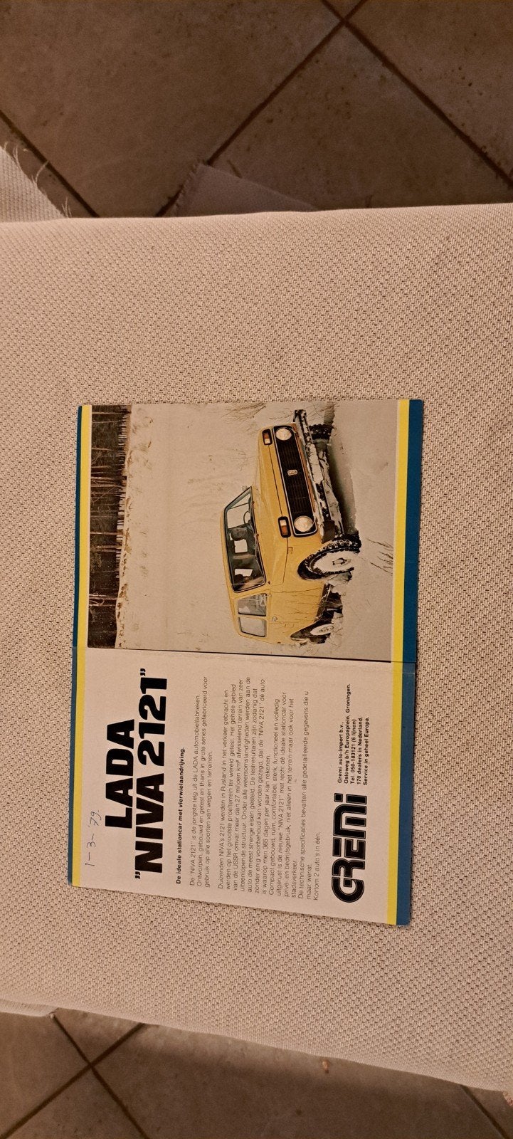 lada niva brochure 1978, Ophalen of Verzenden