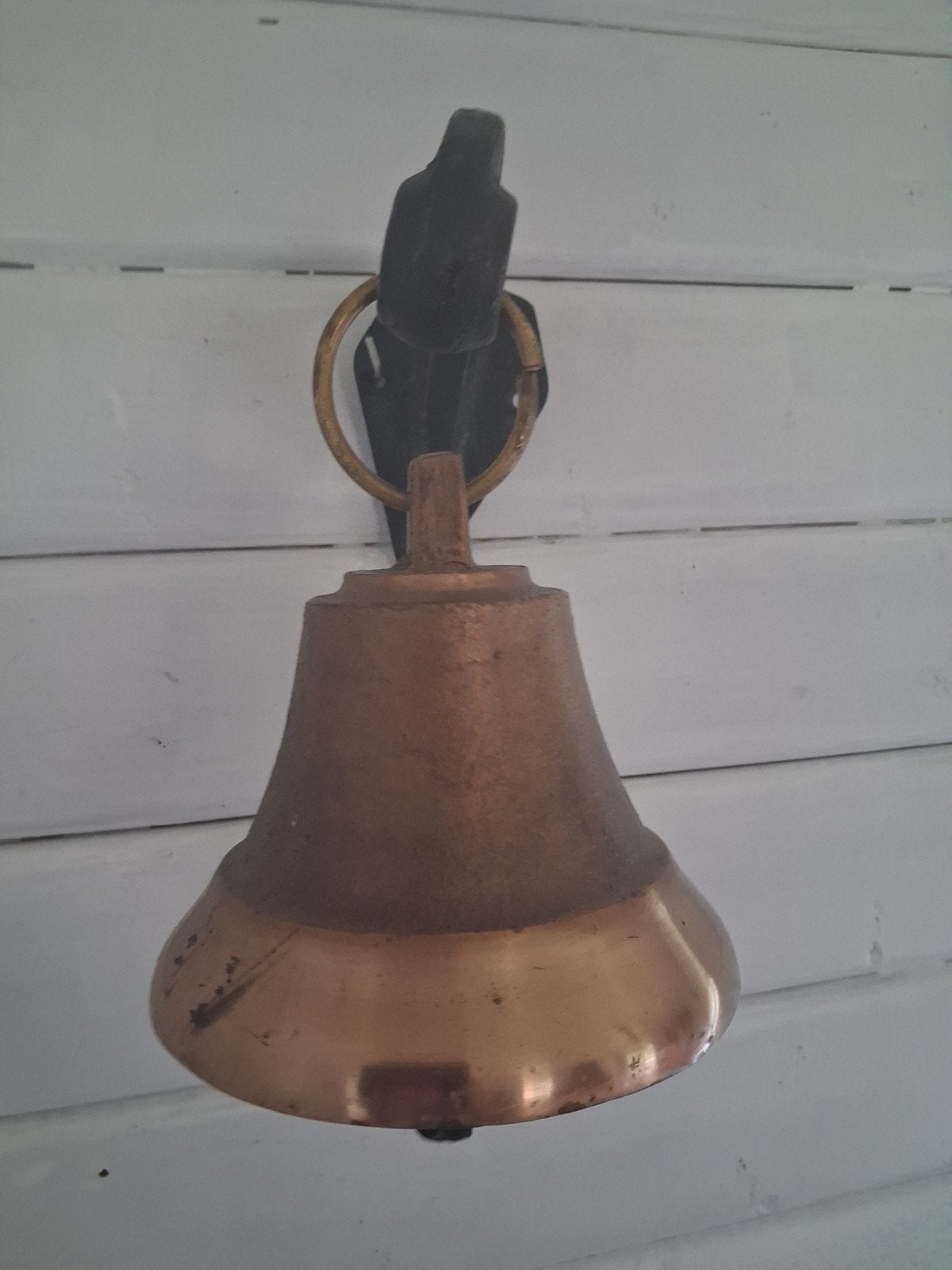 Oude koperen scheepsbel / stalbel, Antiek en Kunst, Ophalen, Koper